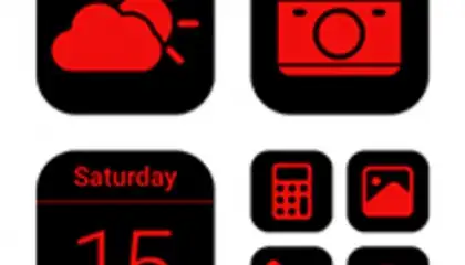Wow Red Black Theme, Icon Pack